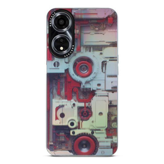 Colorful Reflective Circuit Prints Hard Back Protector Case For Oppo A78 5G