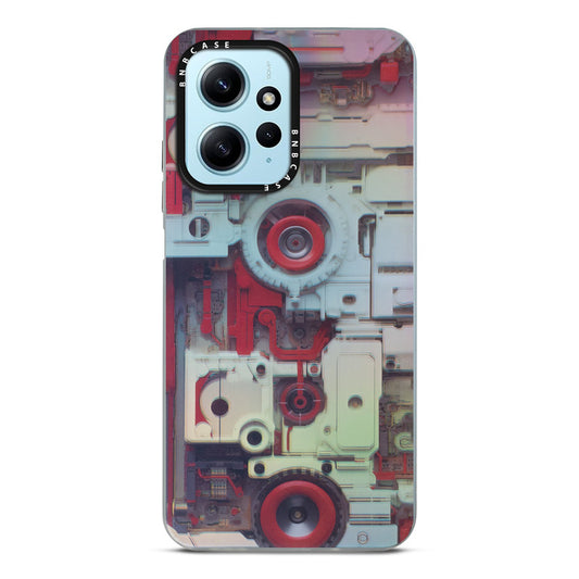 Colorful Reflective Circuit Prints Hard Back Protector Case For Redmi Note 12 4G
