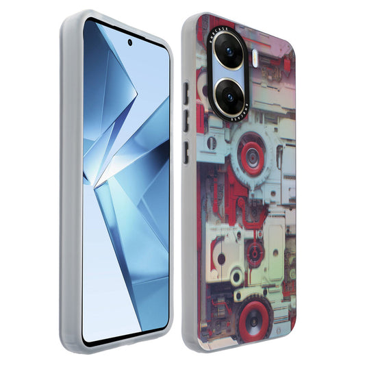 Colorful Reflective Circuit Prints Hard Back Protector Case For Vivo V29e 5G