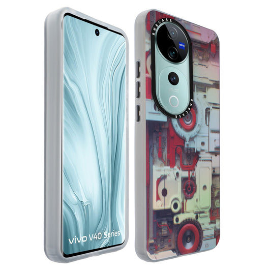 Colorful Reflective Circuit Prints Hard Back Protector Case For Vivo V40 5G