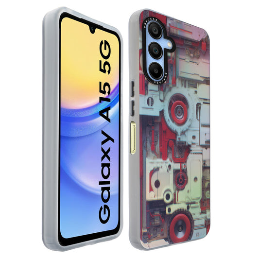 Colorful Reflective Circuit Prints Hard Back Protector Case For Samsung A15 5G