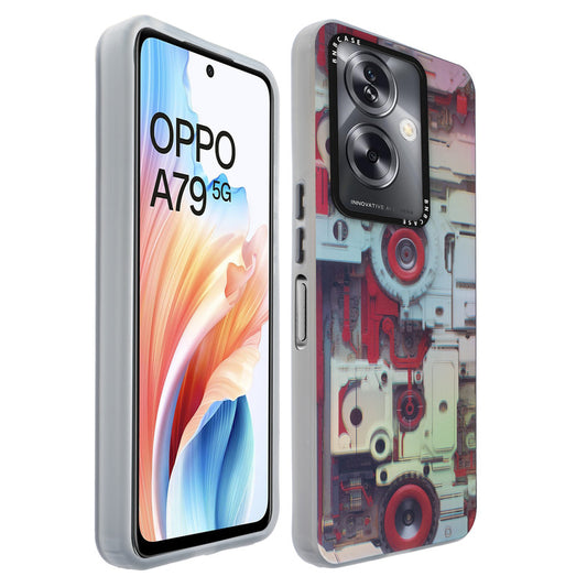 Colorful Reflective Circuit Prints Hard Back Protector Case For Oppo A79 5G