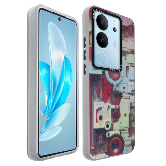 Colorful Reflective Circuit Prints Hard Back Protector Case For Vivo V29 5G