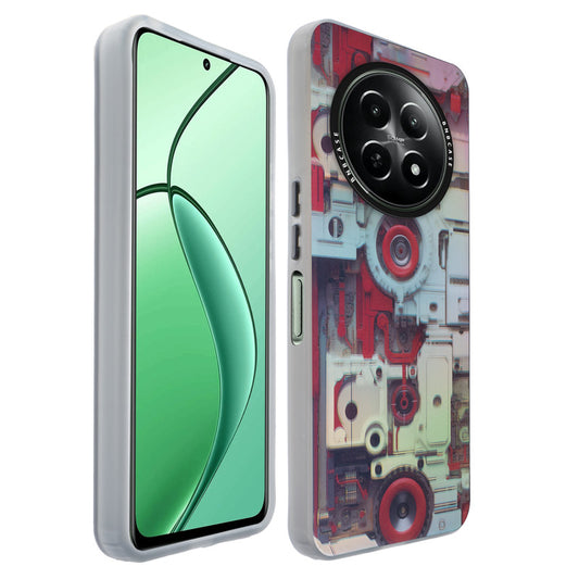 Colorful Reflective Circuit Prints Hard Back Protector Case For Realme 12X 5G