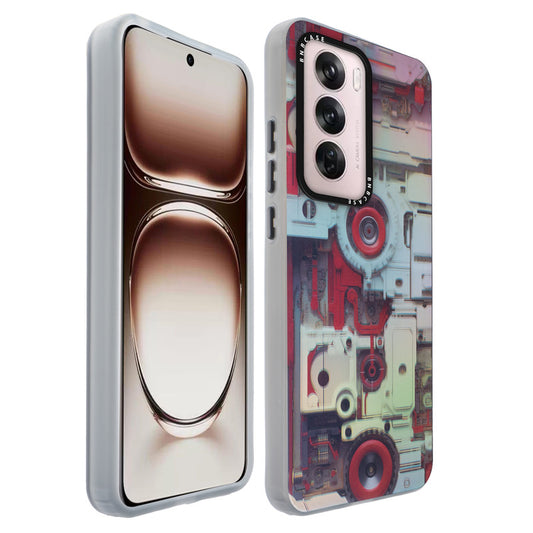 Colorful Reflective Circuit Prints Hard Back Protector Case For Oppo Reno 12 Pro 5G