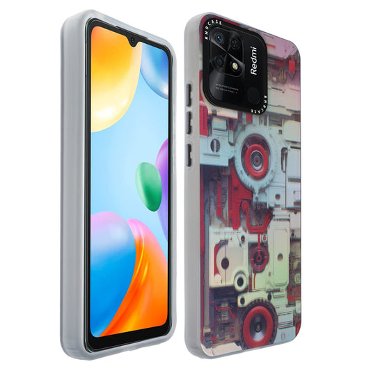 Colorful Reflective Circuit Prints Hard Back Protector Case For Redmi 10C