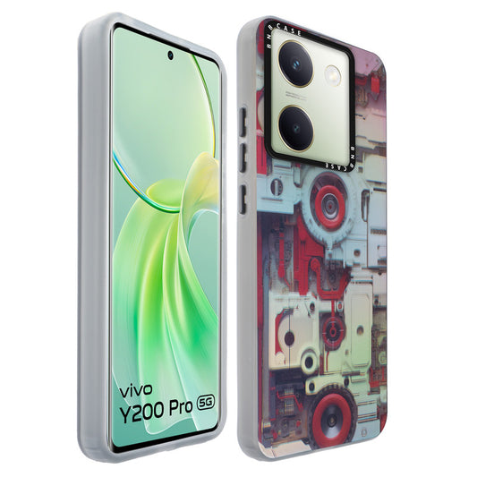 Colorful Reflective Circuit Prints Hard Back Protector Case For Vivo Y200 Pro 5G
