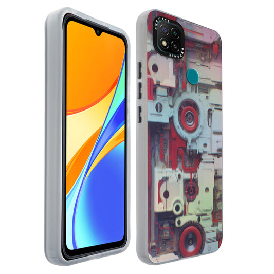 Colorful Reflective Circuit Prints Hard Back Protector Case For Redmi 9C