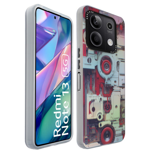 Colorful Reflective Circuit Prints Hard Back Protector Case For Redmi Note 13 5G