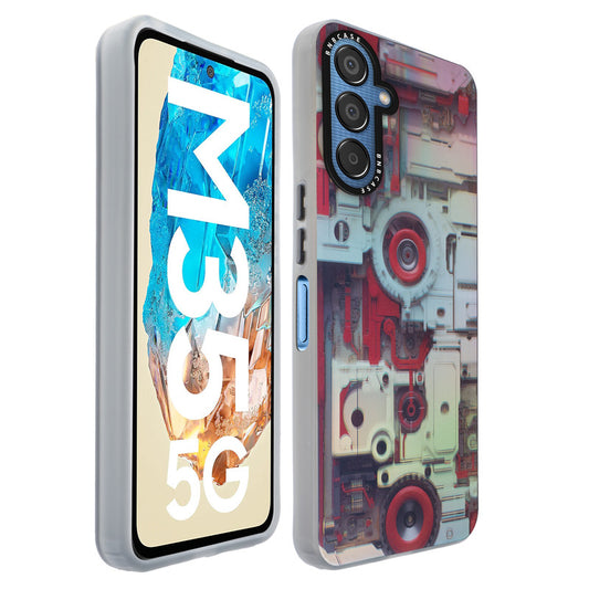 Colorful Reflective Circuit Prints Hard Back Protector Case For Samsung M35 5G