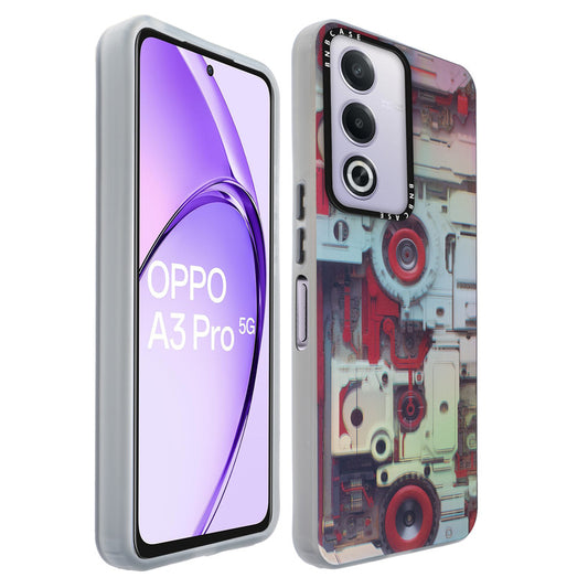 Colorful Reflective Circuit Prints Hard Back Protector Case For Oppo A3 Pro 5G