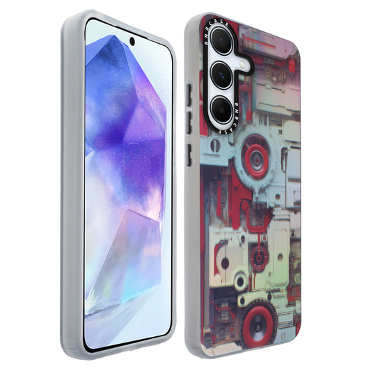 Colorful Reflective Circuit Prints Hard Back Protector Case For Samsung A55 5G