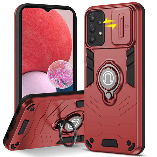 Ultra Rugged Armor Case with Rotating Ring Holder & Shutter Camera Protection Back Case For Samsung A13 4G