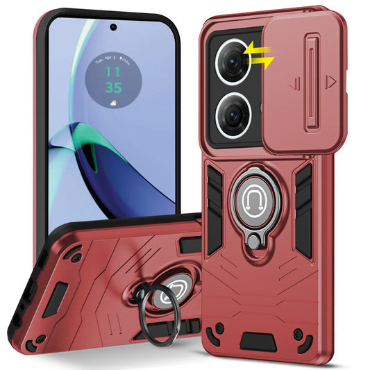 Ultra Rugged Armor Case with Rotating Ring Holder & Shutter Camera Protection Back Case For Motorola Moto G84 5G