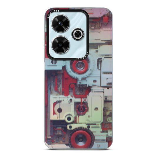 Colorful Reflective Circuit Prints Hard Back Protector Case For Poco M6 Plus 5G