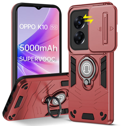 Ultra Rugged Armor Case with Rotating Ring Holder & Shutter Camera Protection Back Case For Oppo K10 5G