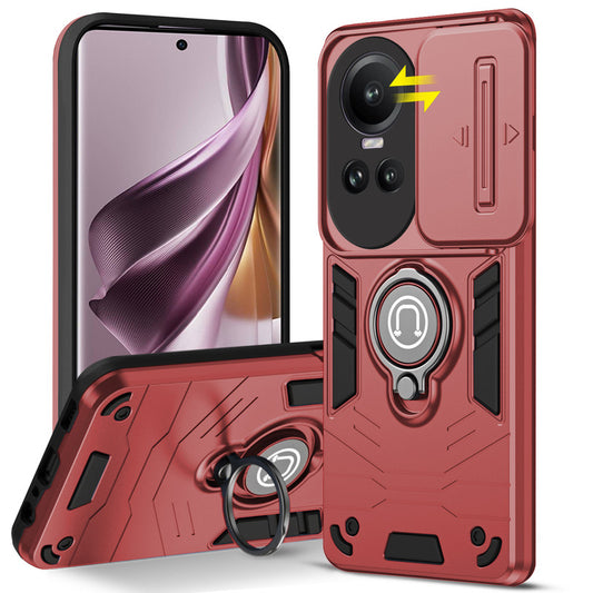 Ultra Rugged Case with Rotating Ring Holder Back Case For Oppo Reno 10 Pro 5G