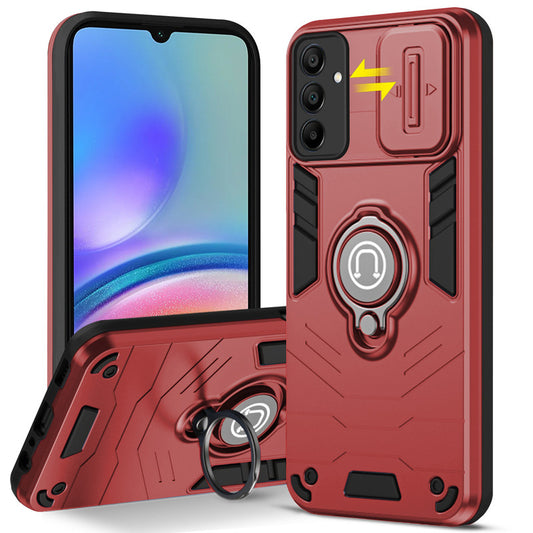 Ultra Rugged Armor Case with Rotating Ring Holder & Shutter Camera Protection Back Case For Samsung A05s