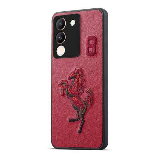 Premium Leather with Exquisite Embroidery for Vivo Y200 5G