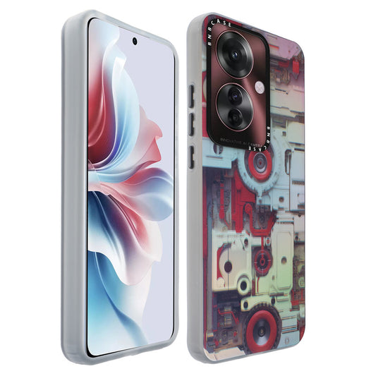 Colorful Reflective Circuit Prints Hard Back Protector Case For Oppo F25 Pro 5G