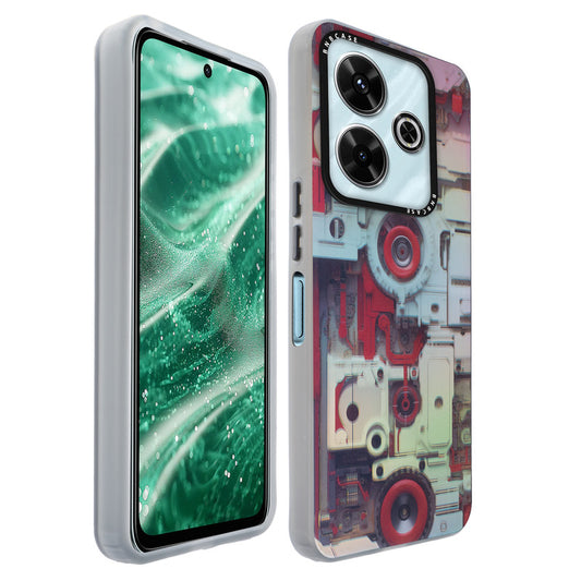 Colorful Reflective Circuit Prints Hard Back Protector Case For Poco M6 Plus 5G