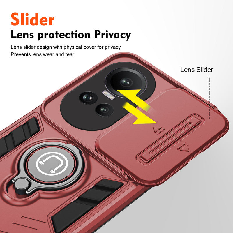Ultra Rugged Case with Rotating Ring Holder Back Case For Oppo Reno 10 5G