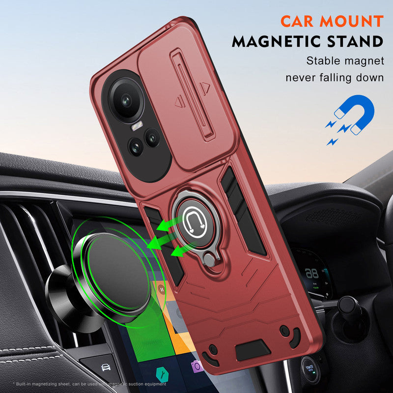 Ultra Rugged Case with Rotating Ring Holder Back Case For Oppo Reno 10 5G