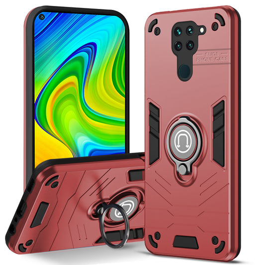 Ultra Rugged Armor Case with Rotating Ring Holder Back Case For Redmi Note 9