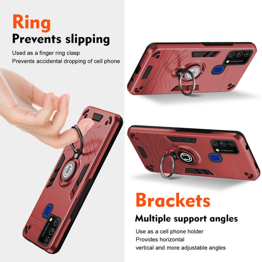 Ultra Rugged Armor Case with Rotating Ring Holder Back Case For Samsung M31