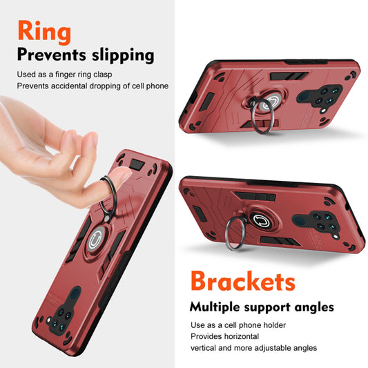 Ultra Rugged Armor Case with Rotating Ring Holder Back Case For Redmi Note 9