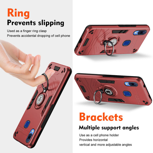 Ultra Rugged Armor Case with Rotating Ring Holder Back Case For Vivo Y95