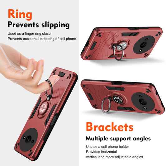 Ultra Rugged Armor Case with Rotating Ring Holder Back Case For Redmi A3 2024