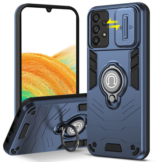 Ultra Rugged Armor Case with Rotating Ring Holder & Shutter Camera Protection Back Case For Samsung A33 5G