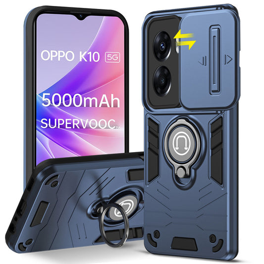 Ultra Rugged Armor Case with Rotating Ring Holder & Shutter Camera Protection Back Case For Oppo K10 5G