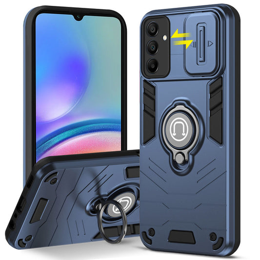 Ultra Rugged Armor Case with Rotating Ring Holder & Shutter Camera Protection Back Case For Samsung A05s