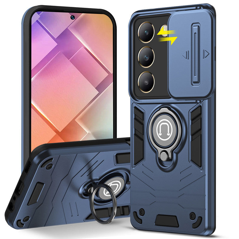 Ultra Rugged Case with Rotating Ring Holder Back Case For Vivo Y200e 5G