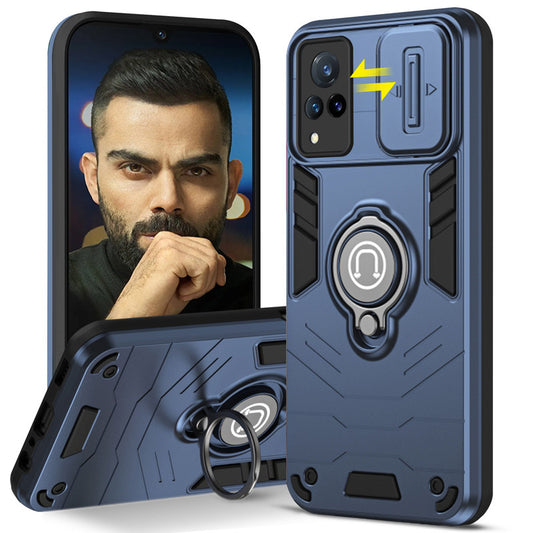 Ultra Rugged Case with Rotating Ring Holder Back Case For Vivo V21 5G