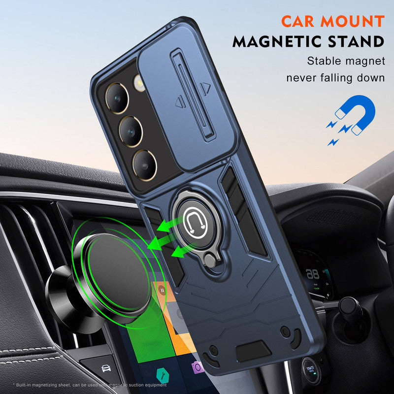 Ultra Rugged Case with Rotating Ring Holder Back Case For Vivo Y200e 5G