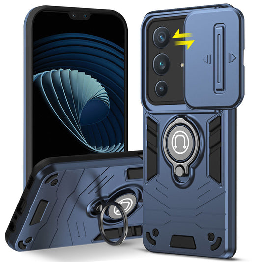 Ultra Rugged Armor Case with Rotating Ring Holder & Shutter Camera Protection Back Case For Vivo V23 5G