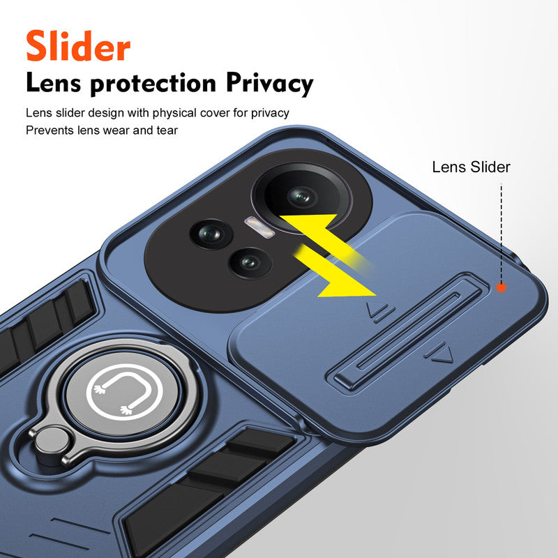Ultra Rugged Case with Rotating Ring Holder Back Case For Oppo Reno 10 5G