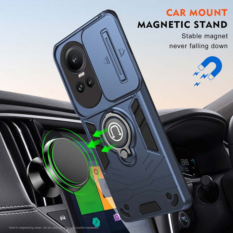 Ultra Rugged Case with Rotating Ring Holder Back Case For Oppo Reno 10 5G
