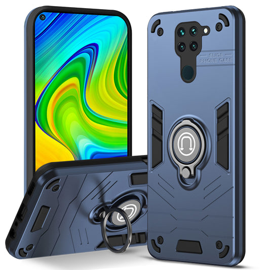 Ultra Rugged Armor Case with Rotating Ring Holder Back Case For Redmi Note 9