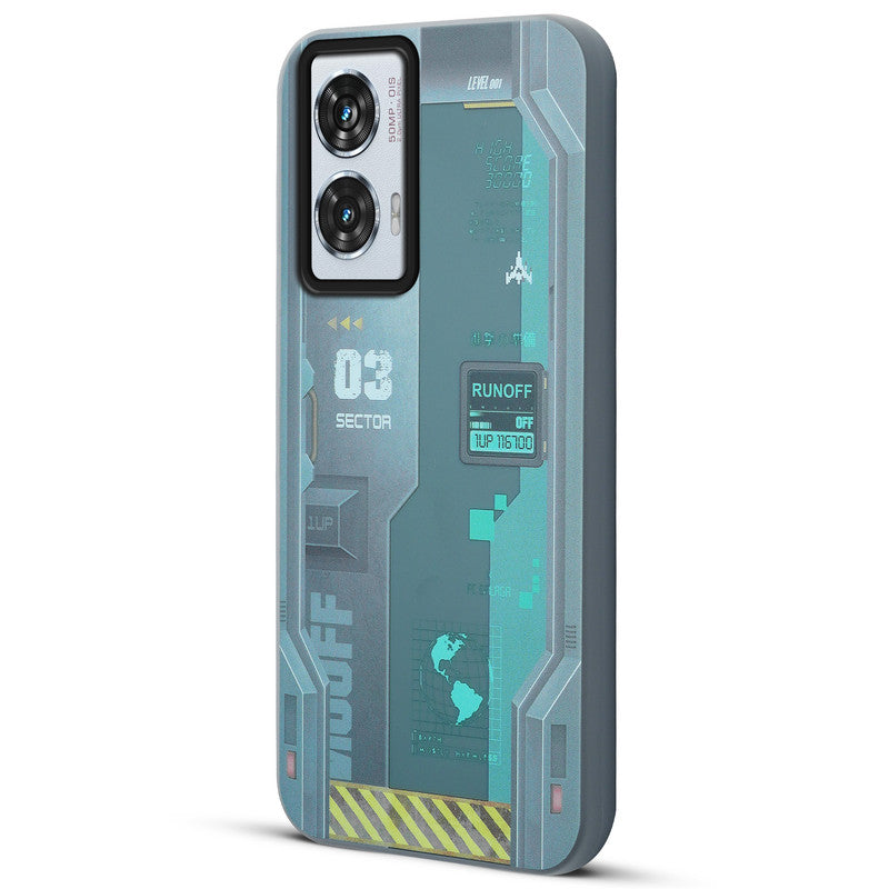 Mechanical Circuit Print Hard Back Cover For Motorola Edge 50 Fusion