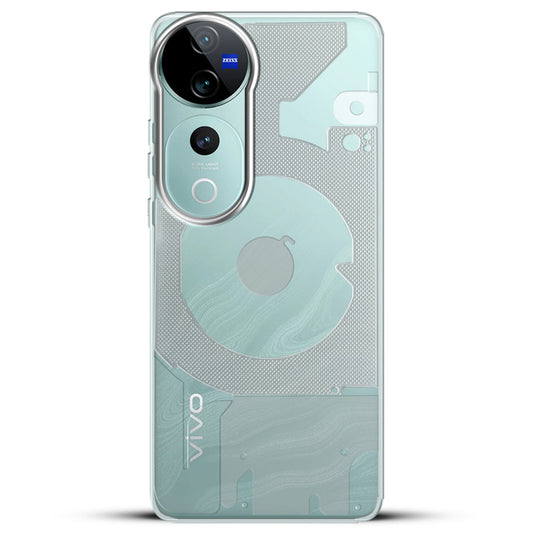 Soft Transparent Slim Fit Frosted Matte Silicone TPU With Silver Ring On Camera Back Cover for Vivo V40 Pro 5G