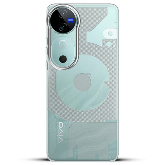 Soft Transparent Slim Fit Frosted Matte Silicone TPU With Silver Ring On Camera Back Cover for Vivo V40 5G