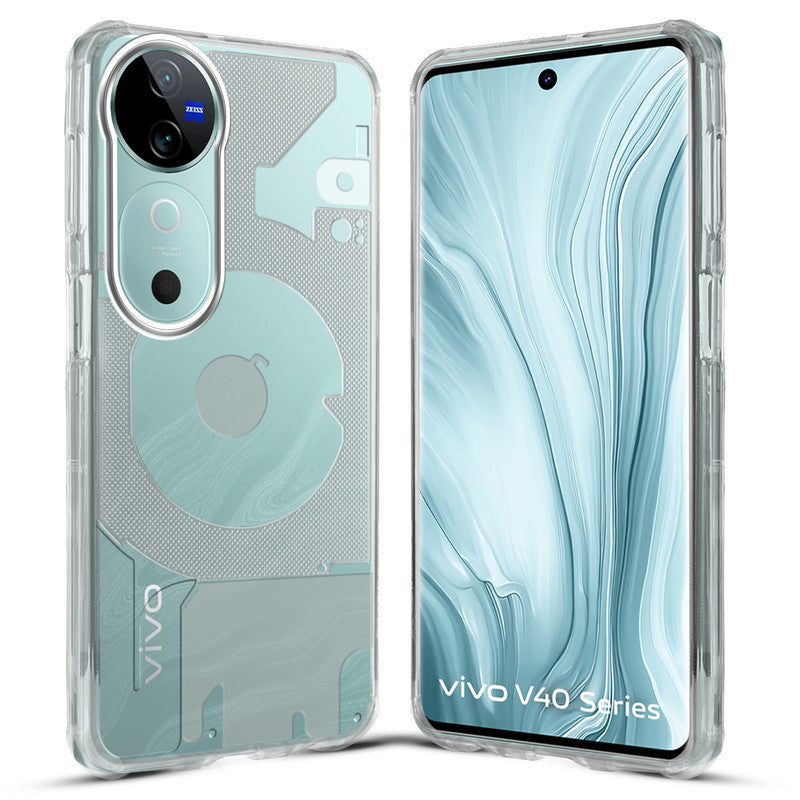 Soft Transparent Slim Fit Frosted Matte Silicone TPU With Silver Ring On Camera Back Cover for Vivo V40 5G