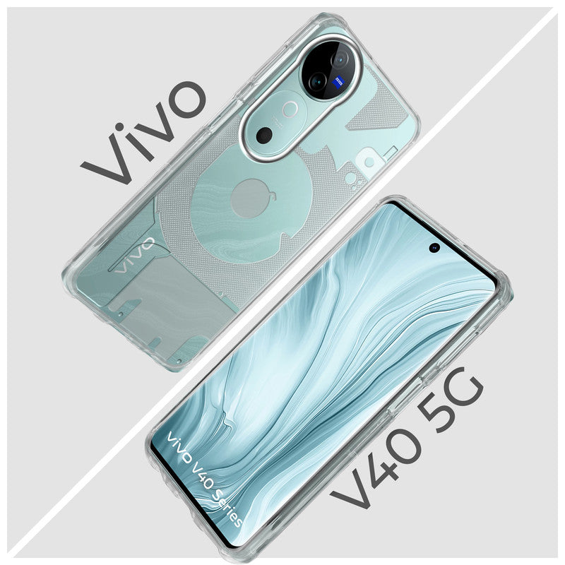 Soft Transparent Slim Fit Frosted Matte Silicone TPU With Silver Ring On Camera Back Cover for Vivo V40 5G