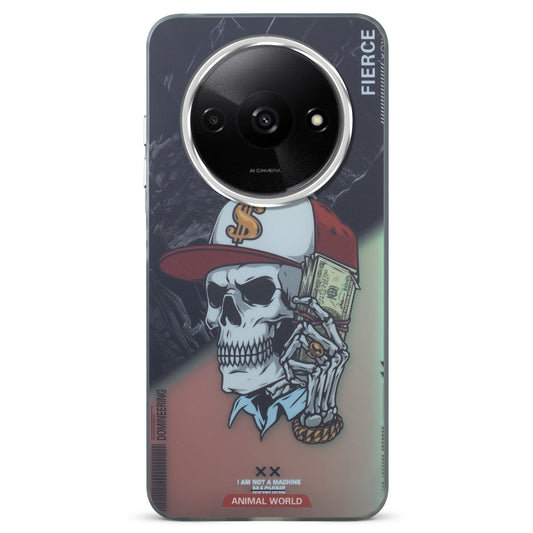 Night Glow & Shiny Hard Phone Cover with Silver Camera Ring For Redmi A3 2024