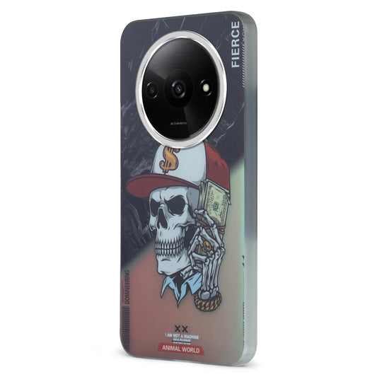 Night Glow & Shiny Hard Phone Cover with Silver Camera Ring For Redmi A3 2024