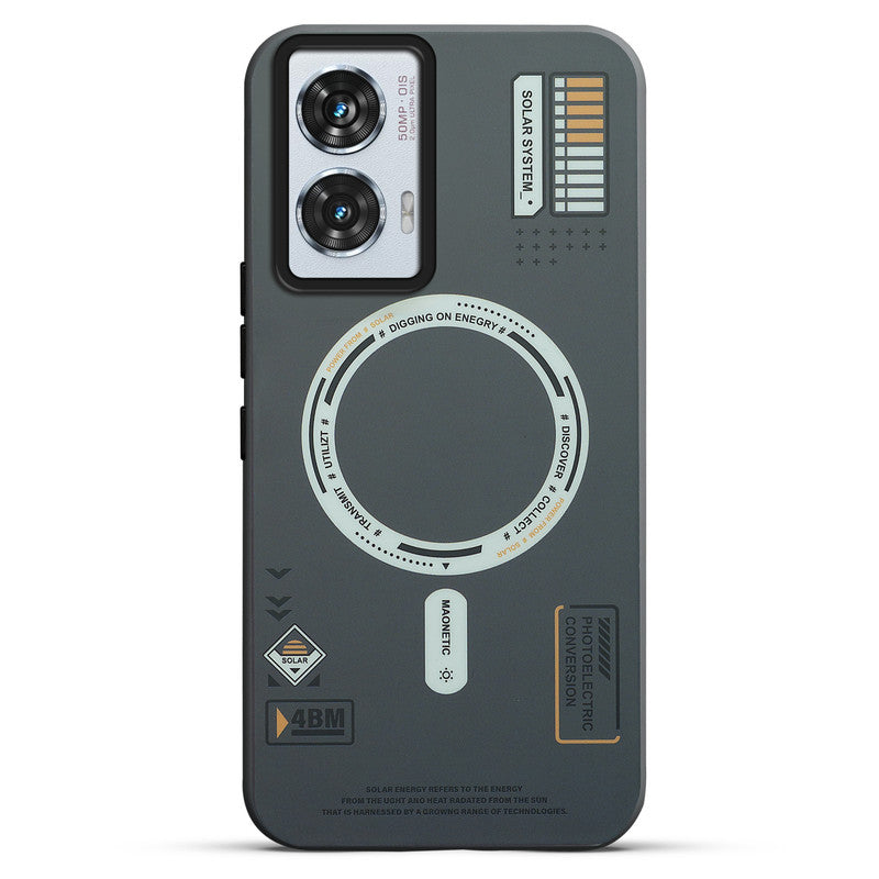Mechanical Circuit Print Hard Back Cover For Motorola Edge 50 Fusion